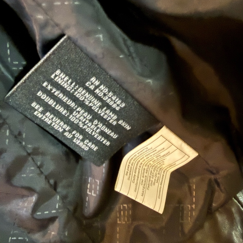 PRICE ⬇️  Cole Haan Women's Black Leather Zip Jacket with Snap Neck - Picture 3 of 8